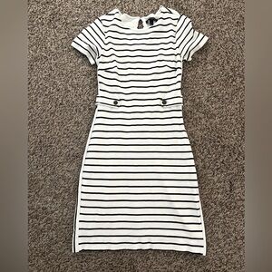 Banana Republic Navy Stripe Ponte Sheath Dress Size 4
